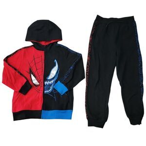 Character Boy's 2-Piece Hoodie & Jogger Fleece Set - Spiderman/Venom